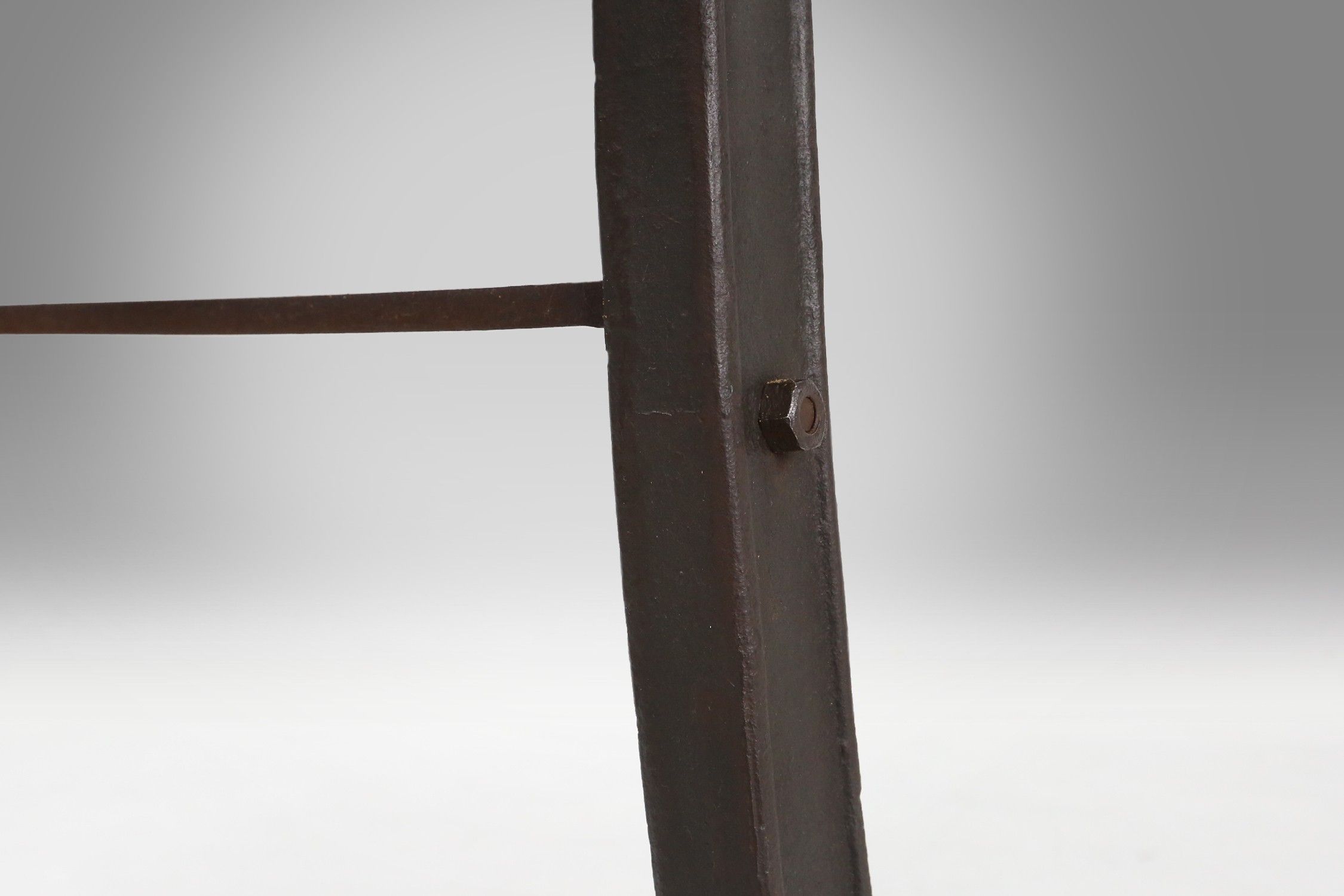 Industrial bar/bistro table with cast iron legs and wooden top, Belgium ca. 1920thumbnail